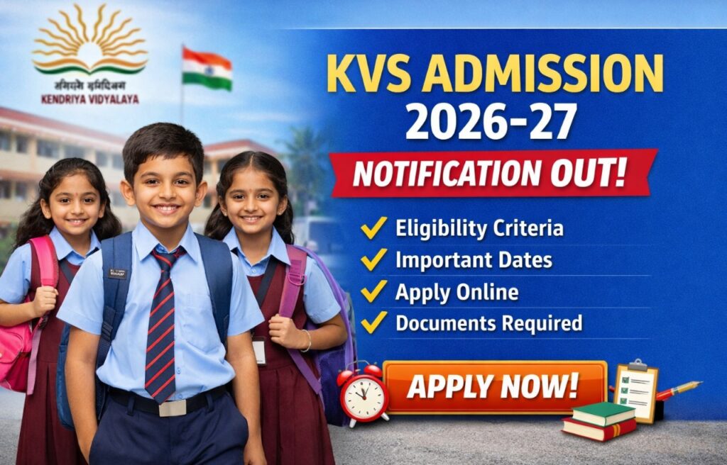 KVS Admission 2026-27 Notification