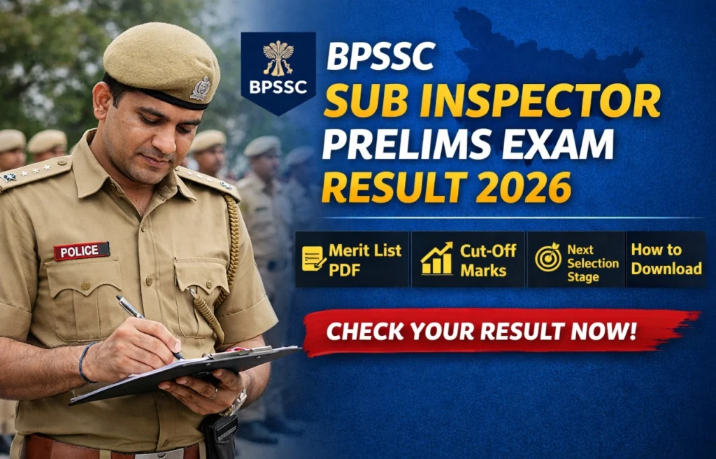 BPSSC Sub Inspector Prelims Exam Result 2026