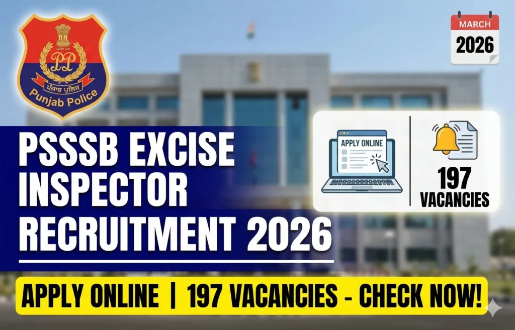 PSSSB Excise Inspector Recruitment 2026